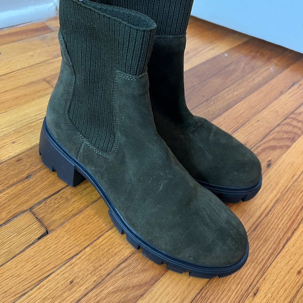 New Steve Madden olive green ankle boots
